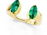 Marquise Emerald Open Band Ring in Yellow gold with Tension Setting_1