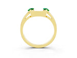 Marquise Emerald Open Band Ring in Yellow gold with Tension Setting_3