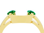 Marquise Emerald Open Band Ring in Yellow gold with Tension Setting_4
