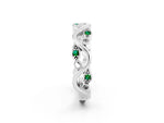 Marquise Emerald Vine Eternity Band in Platinum with Bezel Setting_2