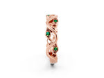 Marquise Emerald Vine Eternity Band in Rose gold with Bezel Setting_2