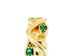 Marquise Emerald Vine Eternity Band in Yellow gold with Bezel Setting_5