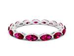 Marquise Garnet Eternity Band in Platinum with U-Prong Setting