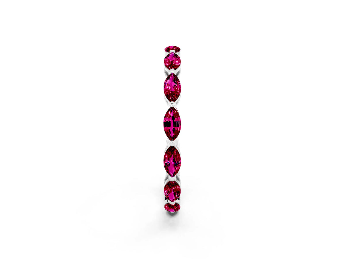 Marquise Garnet Eternity Band in Platinum with U-Prong Setting_2