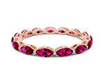 Marquise Garnet Eternity Band in Rose gold with U-Prong Setting