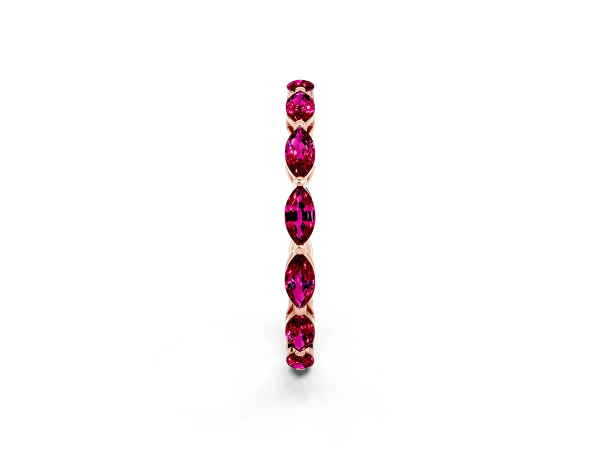 Marquise Garnet Eternity Band in Rose gold with U-Prong Setting_2