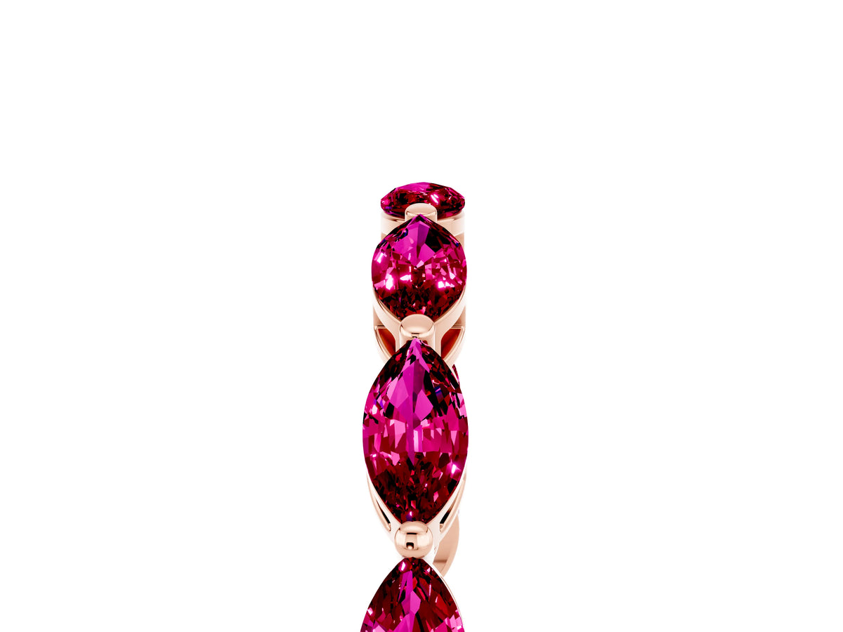 Marquise Garnet Eternity Band in Rose gold with U-Prong Setting_5
