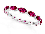 Marquise Garnet Eternity Band in Silver with U-Prong Setting_1