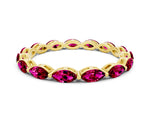 Marquise Garnet Eternity Band in Yellow gold with U-Prong Setting