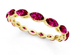 Marquise Garnet Eternity Band in Yellow gold with U-Prong Setting_1
