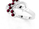 Marquise Garnet Floral Cluster Bypass Ring in Silver with Prong Setting_1