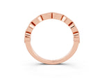 Marquise Garnet Milgrain Half Eternity Band in Rose gold with Bezel Setting_3