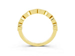 Marquise Garnet Milgrain Half Eternity Band in Yellow gold with Bezel Setting_3