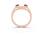 Marquise Garnet Open Band Ring in Rose gold with Tension Setting_3