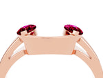 Marquise Garnet Open Band Ring in Rose gold with Tension Setting_4