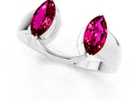 Marquise Garnet Open Band Ring in Silver with Tension Setting_1