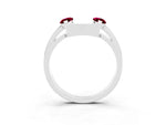 Marquise Garnet Open Band Ring in Silver with Tension Setting_3