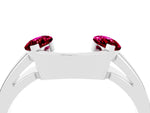 Marquise Garnet Open Band Ring in Silver with Tension Setting_4