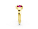 Marquise Garnet Open Band Ring in Yellow gold with Tension Setting_2