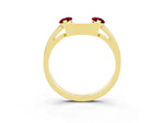 Marquise Garnet Open Band Ring in Yellow gold with Tension Setting_3