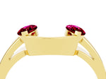 Marquise Garnet Open Band Ring in Yellow gold with Tension Setting_4