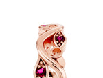 Marquise Garnet Vine Eternity Band in Rose gold with Bezel Setting_5