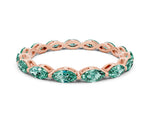 Marquise Green Sapphire Eternity Band in Rose gold with U-Prong Setting