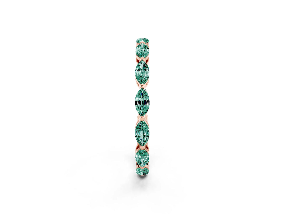 Marquise Green Sapphire Eternity Band in Rose gold with U-Prong Setting_2