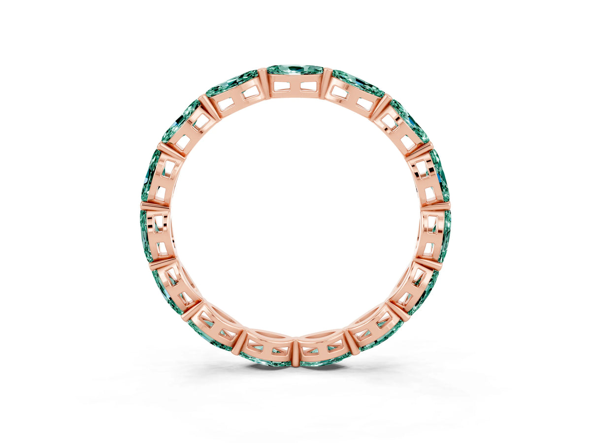 Marquise Green Sapphire Eternity Band in Rose gold with U-Prong Setting_3