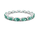 Marquise Green Sapphire Eternity Band in Silver with U-Prong Setting