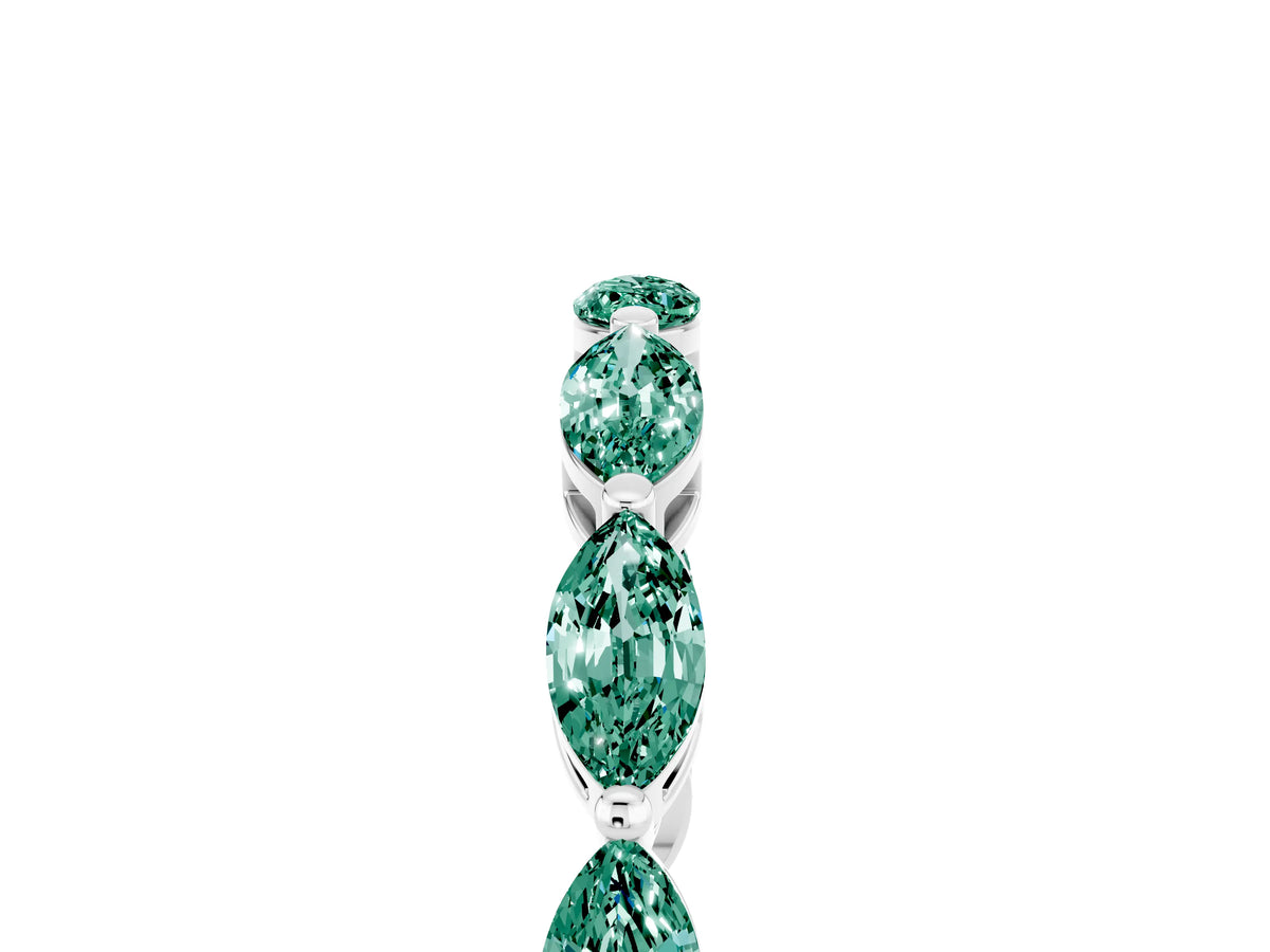 Marquise Green Sapphire Eternity Band in Silver with U-Prong Setting_5