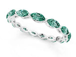 Marquise Green Sapphire Eternity Band in White gold with U-Prong Setting_1