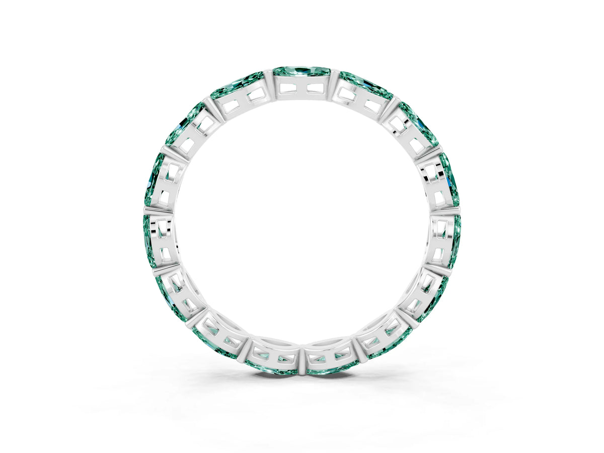 Marquise Green Sapphire Eternity Band in White gold with U-Prong Setting_3