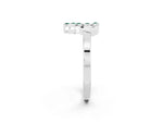 Marquise Green Sapphire Floral Cluster Bypass Ring in Platinum with Prong Setting_2