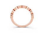 Marquise Green Sapphire Milgrain Half Eternity Band in Rose gold with Bezel Setting_3