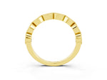 Marquise Green Sapphire Milgrain Half Eternity Band in Yellow gold with Bezel Setting_3