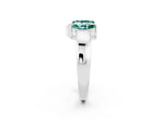 Marquise Green Sapphire Open Band Ring in Platinum with Tension Setting_2