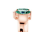 Marquise Green Sapphire Open Band Ring in Rose gold with Tension Setting_5
