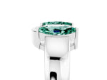 Marquise Green Sapphire Open Band Ring in White gold with Tension Setting_5
