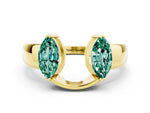 Marquise Green Sapphire Open Band Ring in Yellow gold with Tension Setting_12