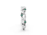 Marquise Green Sapphire Vine Eternity Band in White gold with Bezel Setting_2