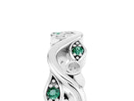 Marquise Green Sapphire Vine Eternity Band in White gold with Bezel Setting_5