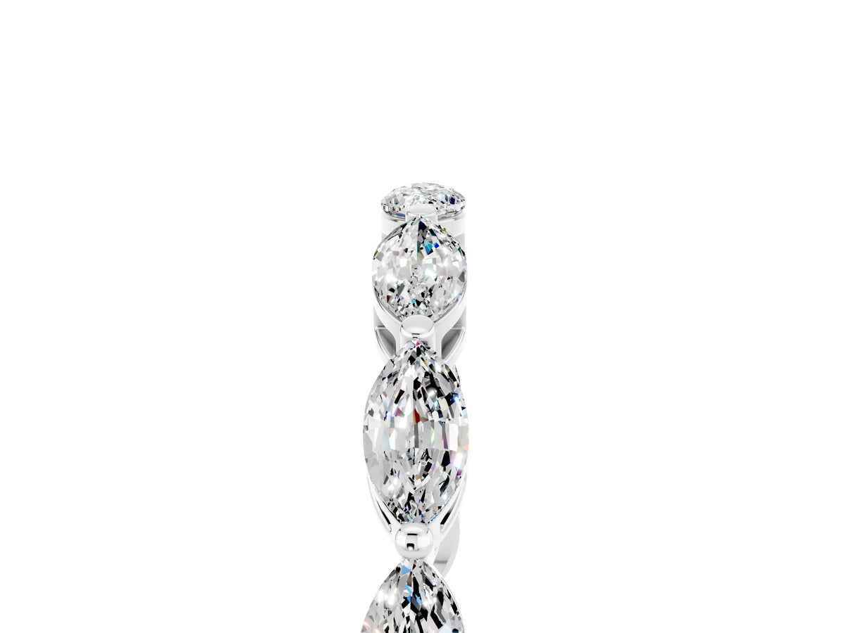 Marquise Moissanite Eternity Band in Platinum with U-Prong Setting_5