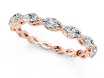Marquise Moissanite Eternity Band in Rose gold with U-Prong Setting_1