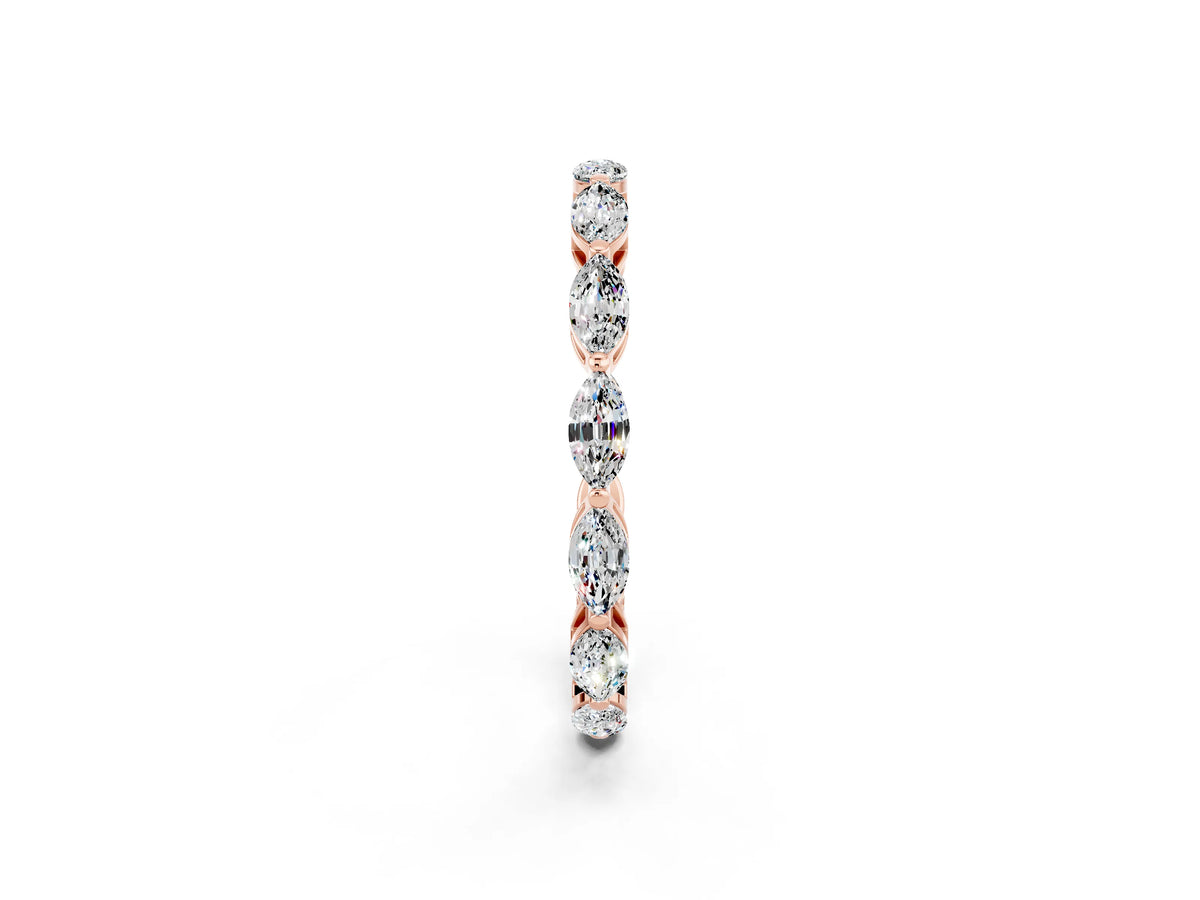 Marquise Moissanite Eternity Band in Rose gold with U-Prong Setting_2