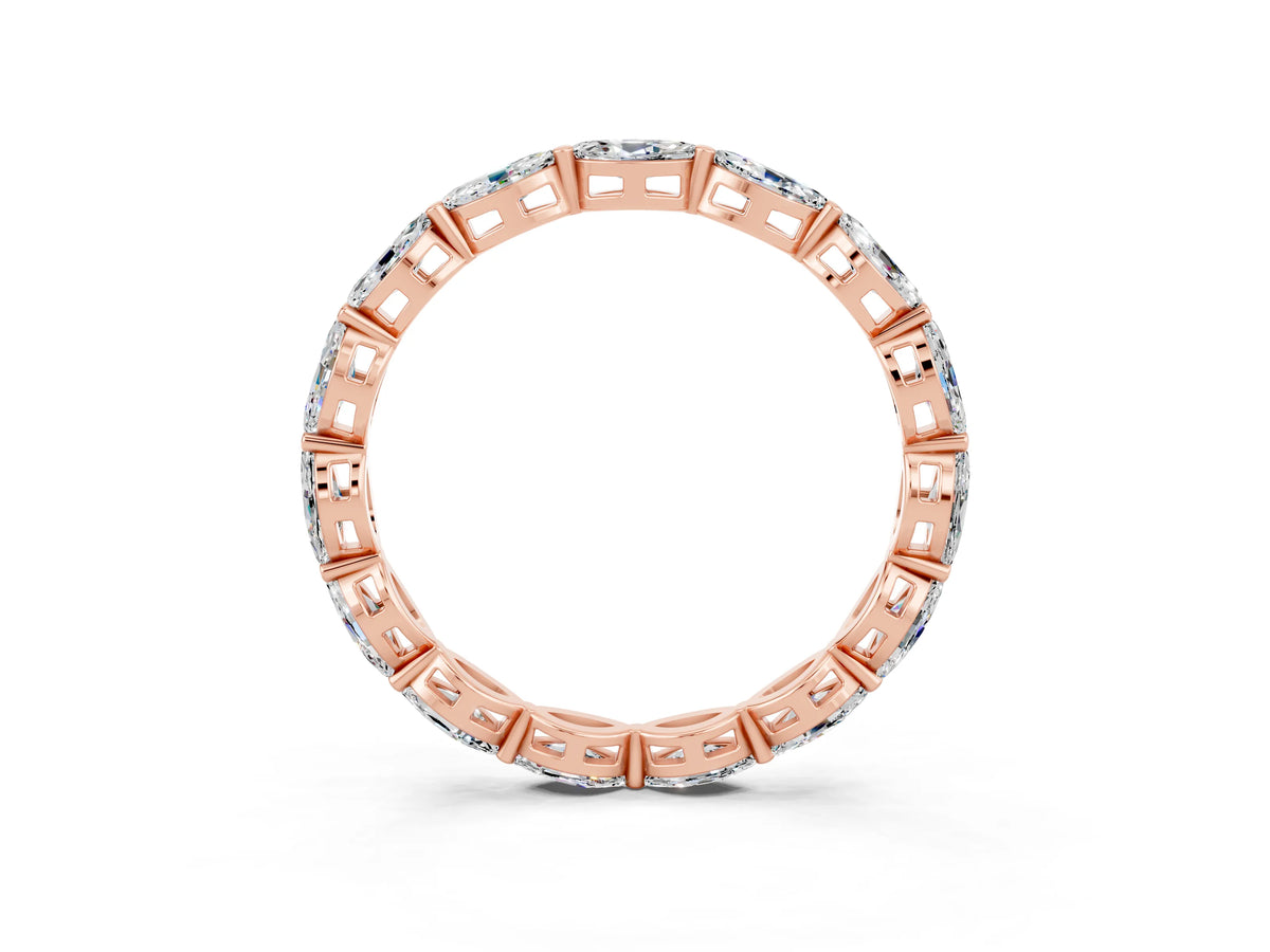 Marquise Moissanite Eternity Band in Rose gold with U-Prong Setting_3