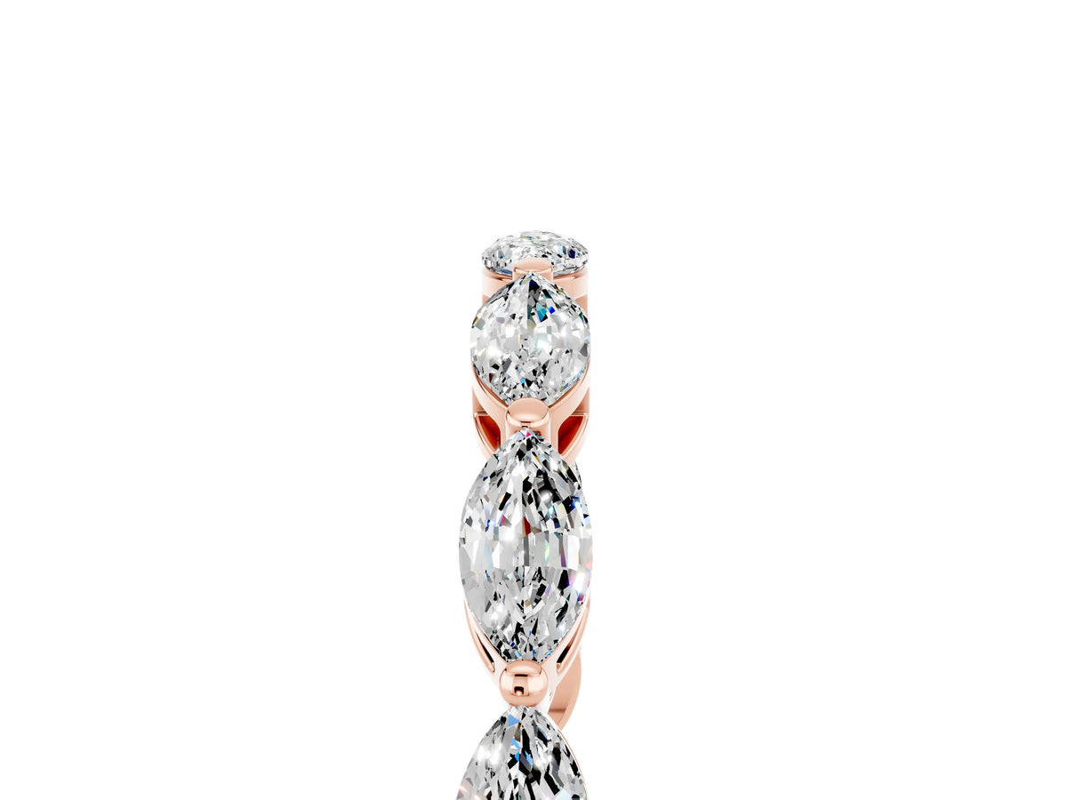Marquise Moissanite Eternity Band in Rose gold with U-Prong Setting_5