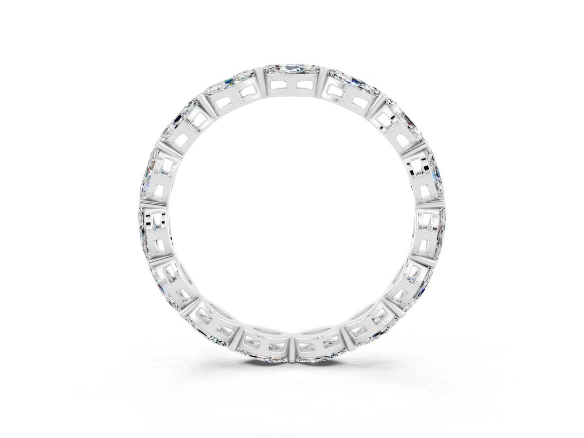 Marquise Moissanite Eternity Band in White gold with U-Prong Setting_3