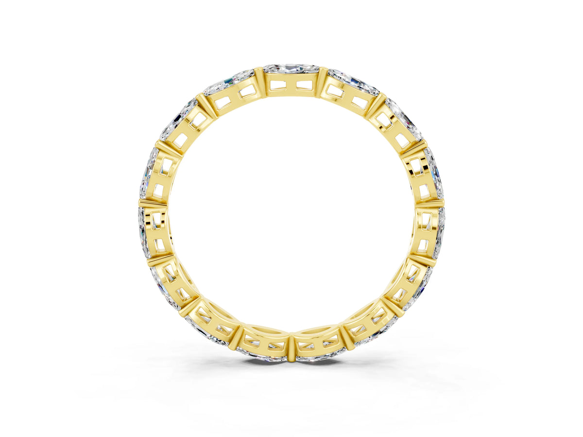 Marquise Moissanite Eternity Band in Yellow gold with U-Prong Setting_3
