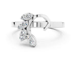 Marquise Moissanite Floral Cluster Bypass Ring in White gold with Prong Setting